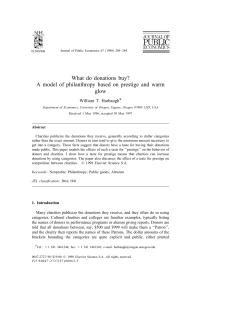 What do donations buy? A model of philanthropy based