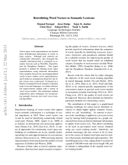 Retrofitting Word Vectors to Semantic Lexicons