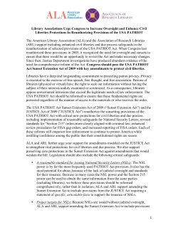 Liberties Protections In Reauthorizing Provisions of the USA PATRIOT.