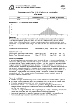 Summary examination report for candidates