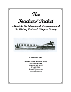 our Teachers Packet - The Niagara County Historical Society
