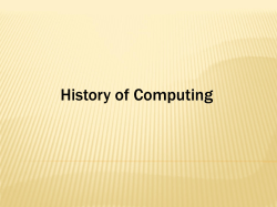 History of Computing - bioinformatics.ui.edu.ng