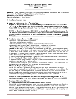 June 8, 2016 - Peterborough New Horizons Bands