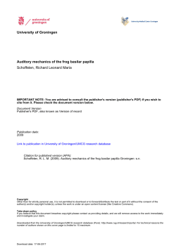 University of Groningen Auditory mechanics of the frog basilar