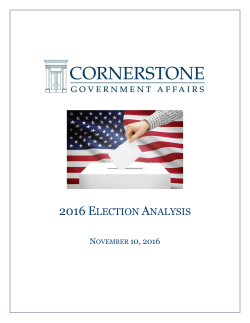 2016 election analysis - Cornerstone Government Affairs