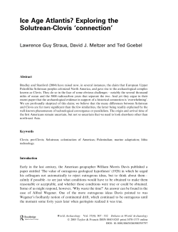 Ice Age Atlantis? Exploring the Solutrean-Clovis