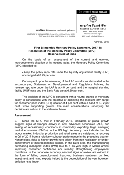 First Bi-monthly Monetary Policy Statement for 2017