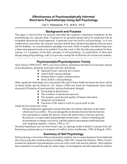 Effectiveness of Psychoanalytically Informed Short