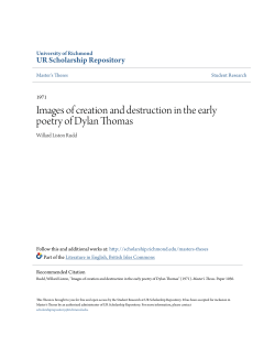Images of creation and destruction in the early poetry of Dylan Thomas