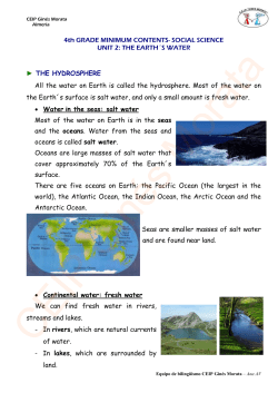SOCIAL SCIENCE UNIT 2: THE EARTH&acute;S WATER THE
