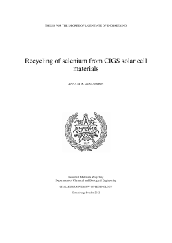 Recycling of selenium from CIGS solar cell materials