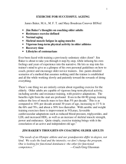 EXERCISE FOR SUCCESSFUL AGEING James