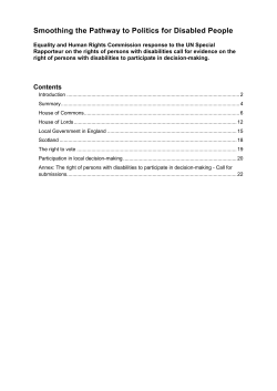 Smoothing the Pathway to Politics for Disabled People