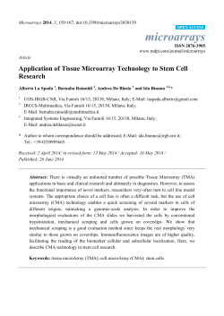 Application of Tissue Microarray Technology to Stem Cell