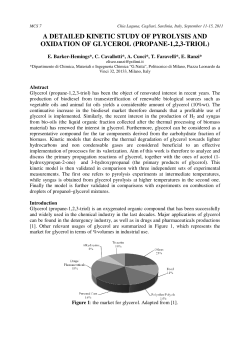 a detailed kinetic study of pyrolysis and oxidation of glycerol