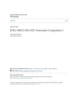 ENG 1001G-025-032: University Compostion 1 - The Keep