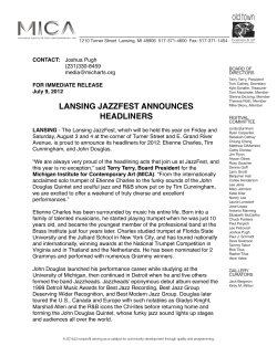 LANSING JAZZFEST ANNOUNCES HEADLINERS