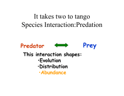 It takes two to tango Species Interaction:Predation