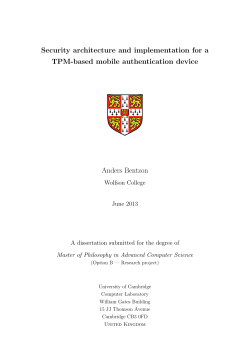 Security architecture and implementation for a TPM