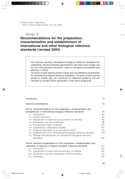 Recommendations for the preparation