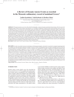 A Review of Oceanic Anoxic Events as recorded in the Mesozoic