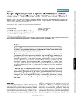 Analysis of gene expression in operons of Streptomyces coelicolor