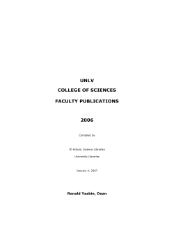unlv college of sciences faculty publications 2006