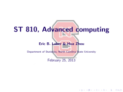 ST 810, Advanced computing