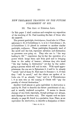 The New Testament Teaching on the Future Punishment of Sin. III