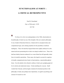 Functionalism at Forty