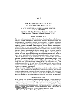the blood volumes of some representative molluscs
