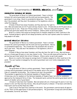 Governments of Brazil Mexico and Cuba