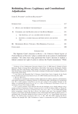 Rethinking Bivens: Legitimacy and