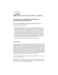 TEA EXTRACTS ANTIOXIDATIVE POTENTIAL IN EMULSIFIED