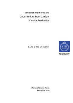 Emission Problems and Opportunities from Calcium Carbide