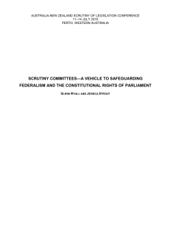 scrutiny committees—a vehicle to safeguarding federalism and the