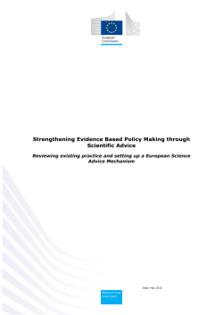 Strengthening Evidence Based Policy Making through Scientific