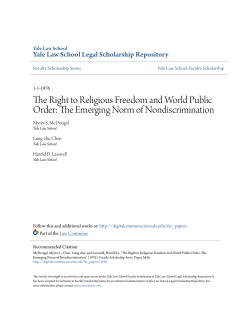 The Right to Religious Freedom and World Public Order