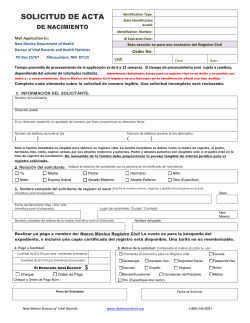 birth record search application - New Mexico Department of Health
