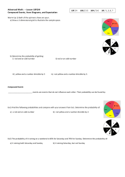 Advanced Math: &ndash; Lesson 10FGHI Compound Events, Venn