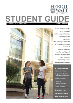 Students Guide for Dubai Campus - Heriot