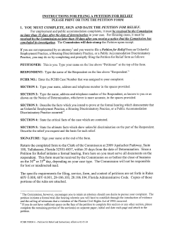 INSTRUCTIONS FOR FILING A PETITION FOR RELIEF