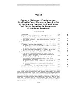 Jackson v. Shakespeare Foundation, Inc.: Can Florida Courts