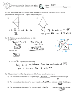 5.1 Perpendicular Bisectors HW KEY