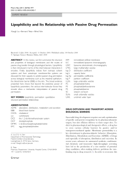 Lipophilicity and Its Relationship with Passive Drug