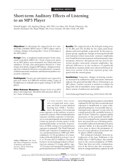 Short-term Auditory Effects of Listening to an MP3 Player