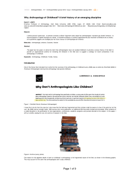 PoPuPS | Why Anthropology of Childhood? A brief