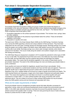 Groundwater Dependent Ecosystems Factsheet