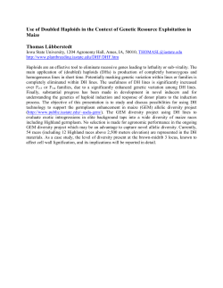 Use of Doubled Haploids in the Context of Genetic Resource