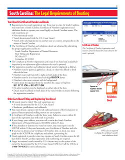 South Carolina:The Legal Requirements of Boating